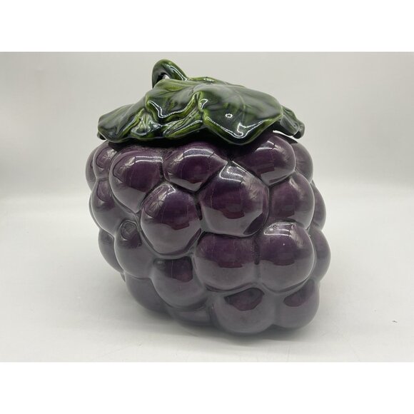 Metlox MCM California Pottery Grape Canister Cookie Jar Kitchen Collectible USA - Picture 14 of 16